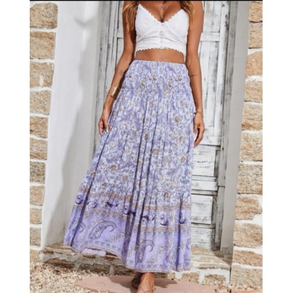 Boho floral print maxi skirt - Picture 8 of 13
